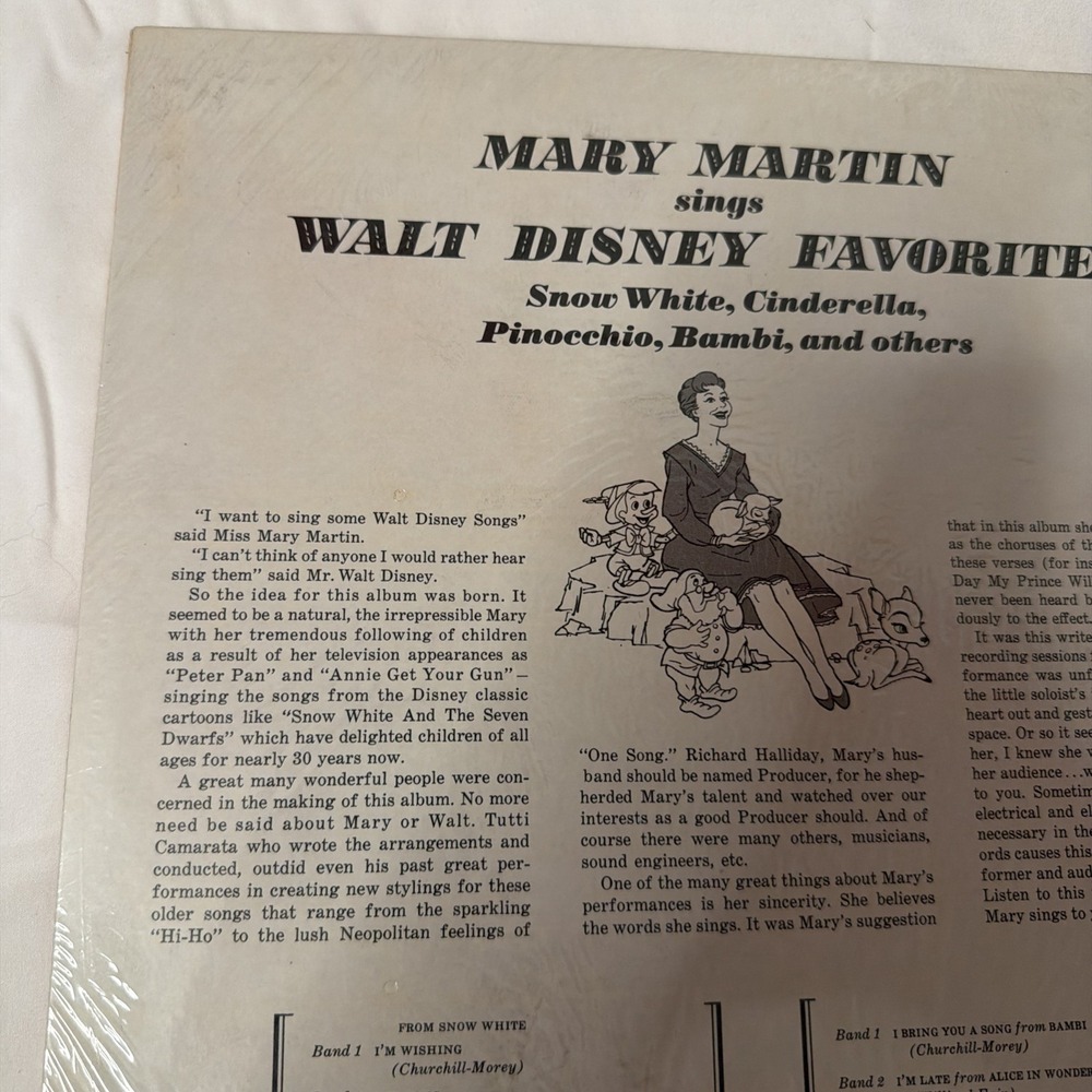 Disney 1966 Mary Martin Sings Walt Disney Favorites 33 1/3 SEALED 3943 - Picture 14 of 16
